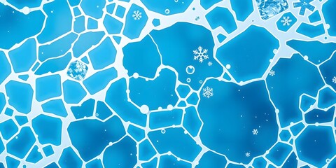 Cool Blue White Abstract Ice Crystal Patterns With Winter