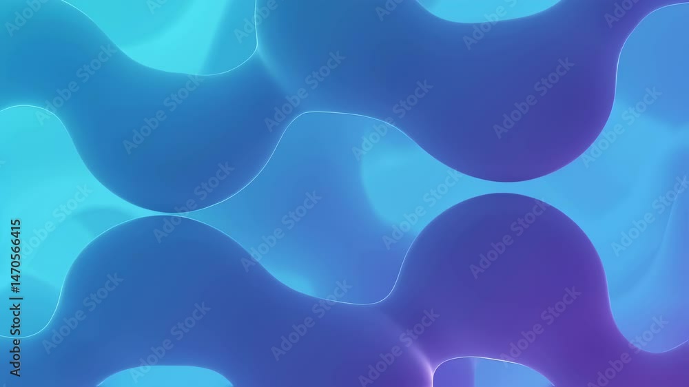 Poster abstract blue gradient liquid shapes motion background. fluid design element with smooth blurred ani