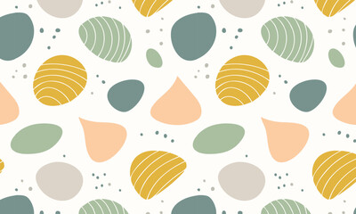 Modern Pebble Shapes Abstract Fluid  Seamless Pattern Design