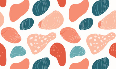 Modern Pebble Shapes Abstract Fluid  Seamless Pattern Design