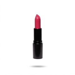 Obraz premium Pink cream lipstick in a black tube, cosmetic product, makeup item, lip color, beauty accessory.