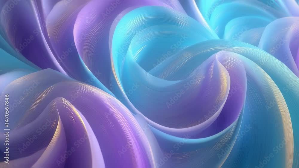 Poster abstract swirling shapes rendering in blue and violet. flowing stripes dynamic background for modern