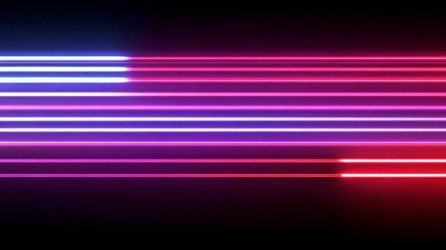 Dynamic Colorful Horizontal Neon Lines Background Loop, Perfect for Visual Effects