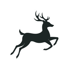 Leaping Deer Silhouette Vector