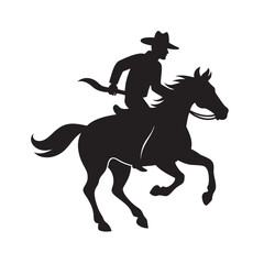 Cowboy riding horse silhouette