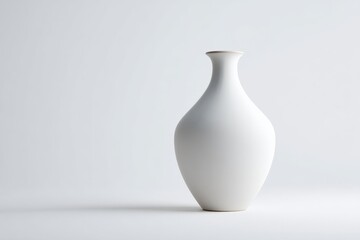 Simple elegance: A white ceramic vase against a minimalist backdrop.