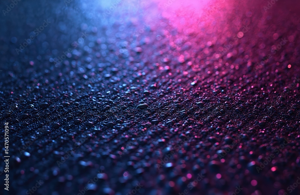 Poster purple metallic abstract background with water drops, futuristic surface, high tech materials. conce