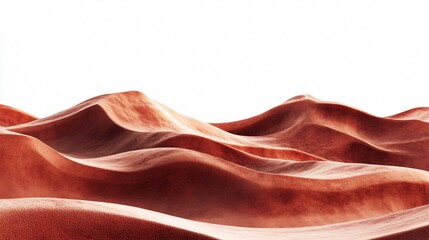 Fototapeta premium Vibrant Red Sand Dunes on White Background