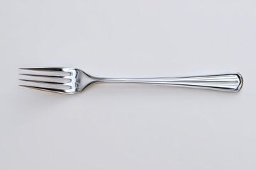 Shiny silver fork on white background. Simple, elegant, clean.