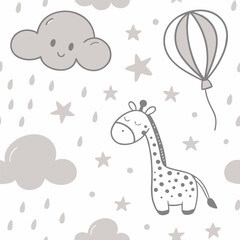 Fototapeta premium Seamless pattern design with toy icons for children can be used in children's living spaces such as bedding, clothes, wall patterns