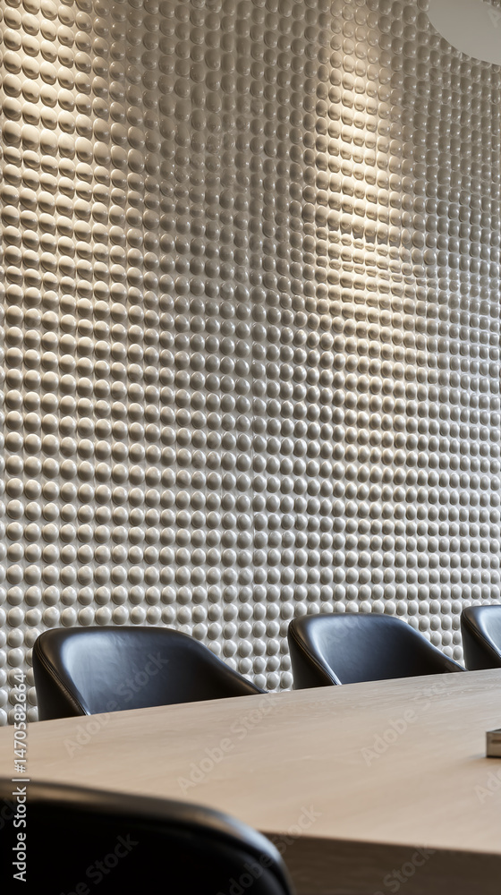 Poster off-white textured wall, pebble-like pattern, modern design, creates a sophisticated and calming atm