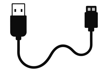 Black cable connects a standard USB to a mini USB, showcasing connectivity