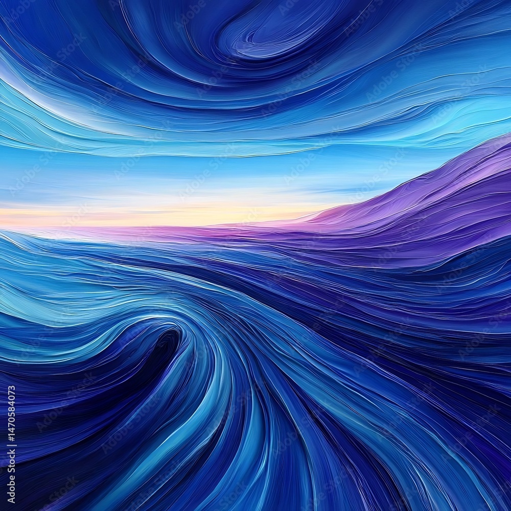 Aufkleber harmonious abstract design depicting waves of vibrant color gradients