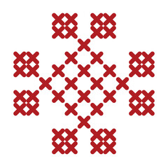 Obraz premium Red cross-stitch embroidery pattern design for decorative and artistic purposes