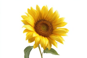 Fototapeta premium Vibrant sunflower in full bloom, isolated on white.