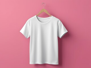 Blank White Hanging T-Shirt on Isolated Background for Mockup and Design Presentation-Set of Cute Teddy Bear Silhouettes in Different Poses –Generative AI
