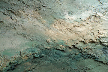Textural Abstract Green Beige: An abstract image showcasing a dynamic interplay of green and beige hues, creating a textured landscape reminiscent of earth or stone.