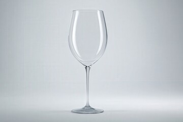 Obraz premium Elegant empty wine glass on a neutral background.