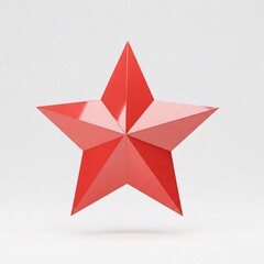 Obraz premium Red five-pointed star, isolated on a white