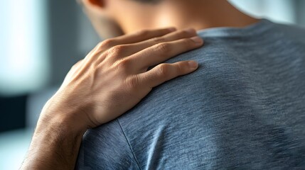 Close-up of hands giving a supportive pat on the shoulder