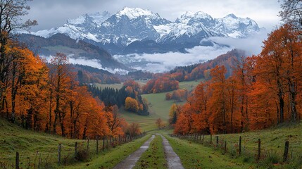 Autumnal mountain path