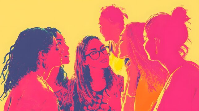 Group of women gathered around a friend giving her advice and support