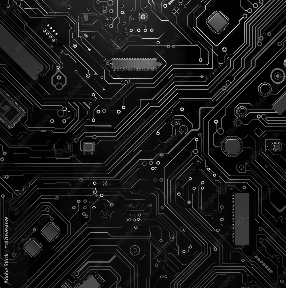 Aufkleber intricate circuitry: a close-up view reveals an elaborate network of circuits, showcasing the sleek 