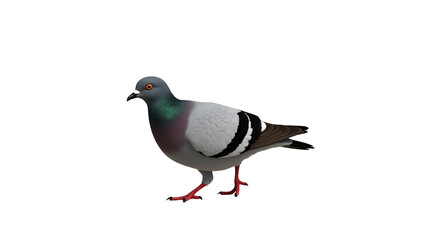 Obraz premium Full body view of a pigeon isolated on transparent background