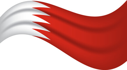 Bahrain wavy flag, waving flag vector illustration