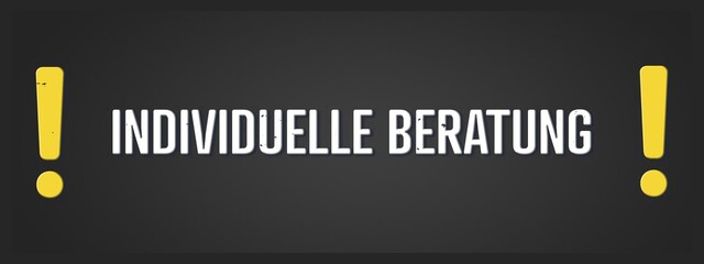 Individuelle Beratung (Individual advice) - A blackboard illustration with white text.