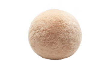 Fluffy beige ball texture isolated on white background on transparent background