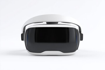 Sleek white VR headset, futuristic design. Immersive technology.