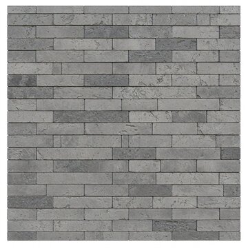 Fototapeta Gray brick wall isolated on a white. Building material, brickwork texture.