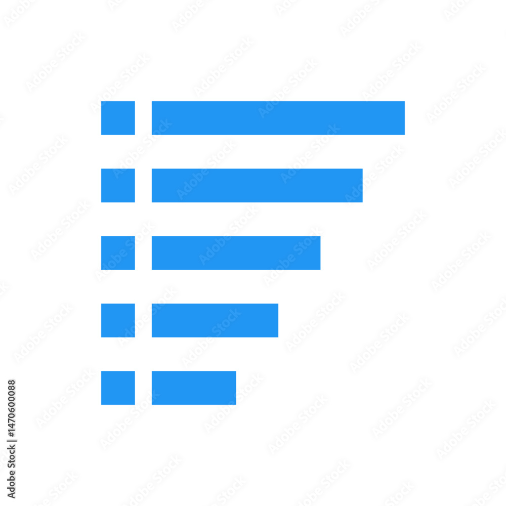 Poster illustration of a checklist with blue horizontal bars and squares on a white background forming a li