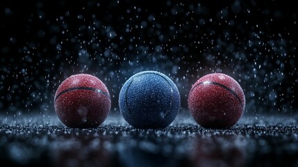 Three chilled balls in a blizzard