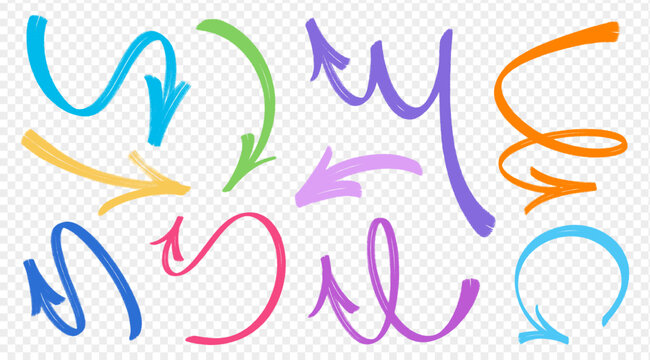 arrow marker graffiti style element set