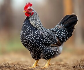 Blue Wyandotte Chicken with Copy Space