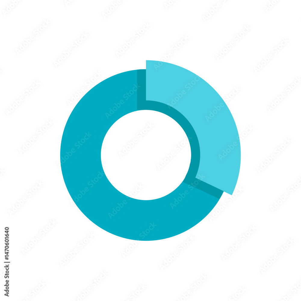 Poster a teal donut chart with a lighter teal segment representing a portion of the whole data visualizatio