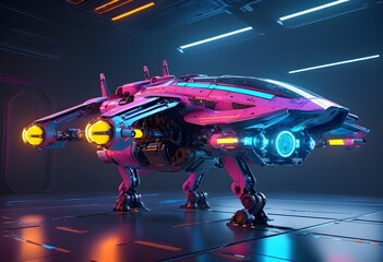 Fototapeta premium 3D model of a highly advanced futuristic spaceship