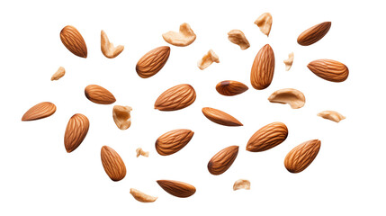 Delicious Almonds Falling Healthy Snack Food Photography