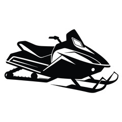 Sleek snowmobile silhouette showcases winter sports gear with a transparent background