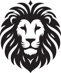 Lion head mascot silhouette icon, vector art logo icon, lion silhouette icon illustration design template isolated on a white background