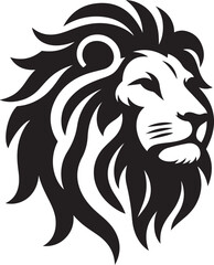 Lion head mascot silhouette icon, vector art logo icon, lion silhouette icon illustration design template isolated on a white background