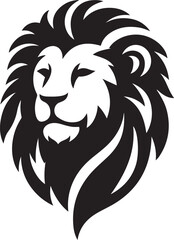 Lion head mascot silhouette icon, vector art logo icon, lion silhouette icon illustration design template isolated on a white background