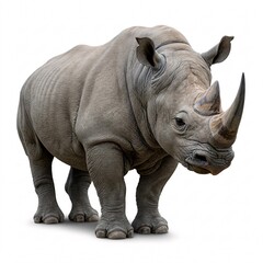 Obraz premium White rhinoceros, isolated on a white