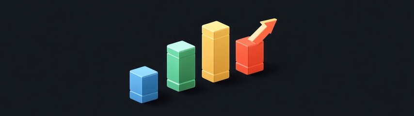 Obraz premium Colorful ascending bar graph illustration