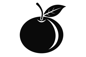 One black apple with a prominent leaf looks fresh and visually stunning on white