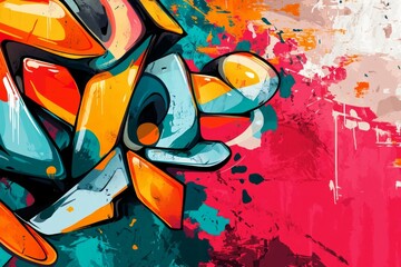 Intricate graffiti explosion in vibrant urban setting. Neural network AI generated