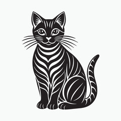 domestic shorthair cat Vector Art illustration