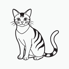 domestic shorthair cat Vector Art illustration